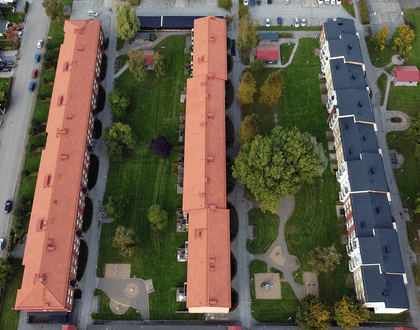 AB Svalövsbostäder 6.800 m2 nya tegeltak.